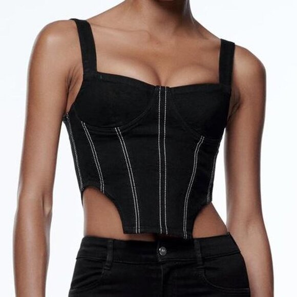 NWT Black Zara Corset (M) - Picture 5 of 8